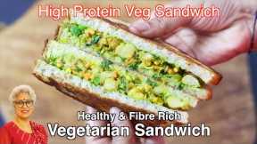 High Protein Veg Sandwich - Healthy Sandwich For Weight Loss - Chickpea Sandwich | Skinny Recipes