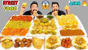ASMR MUKBANG INDIAN STREET FOOD | EATING PANI PURI, PAV BHAJI, CHOWMEIN,MOMOS, SAMOSA,VADAPAV,DABELI