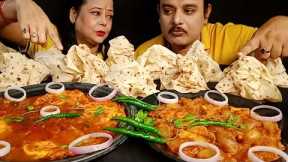 INDIAN ROTI SPICY🔥CHILI PANEER DO PYAZA EGG MASALA EATING CHALLENGE|INDIAN STREET FOOD#food#asmr#egg