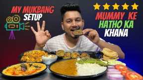 Eating Homemade Dal Chawal | Kadhi Chawal | Patod Pakodi | Mix Veg | Puri | Indian Veg Food Mukbang