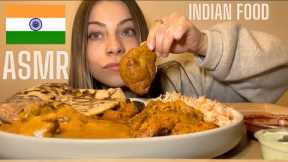 ASMR Eating Indian Food Mukbang | Chicken Tikka Masala, Beef Kashmiri & Samosa's