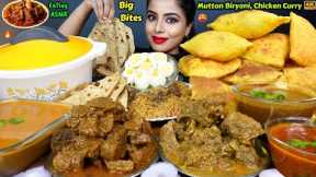 Eating Spicy Mutton Rogan Josh Curry,Chicken Curry,Mutton Biryani,Rice Big Bites ASMR Eating Mukbang