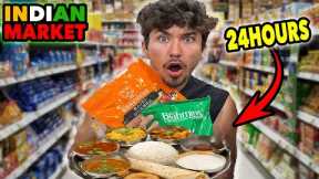 Eating At INDIAN Super Markets For 24 Hours (Impossible Food Challenge)