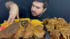 ASMR;EATING SPICY FISH CURRY+CHICKEN CURRY+MUTTON CURRY WITH MASALA RICE || REAL MUKBANG(NO TALKING)
