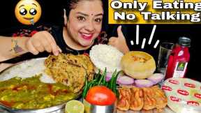 EATING PALAK PANEER CHAWAL, PUDHINA PARATHA, RAJ KACHORI, PINNI | Only Eating No Talking Mukbang