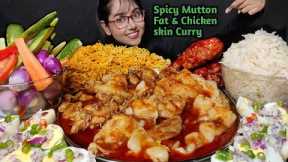 Eating Mutton Fat & Chicken Skin Curry, Schezwan Chicken, Maggi | Big Bites | Asmr Eating | Mukbang