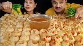 100 SPICY🔥CHILLI SEV PURI PANI PURI CHALLENGE IN 5 MIN *INDIAN STREET FOOD* GOLGAPPA CHALLENGE|#food