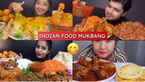 ASMR INDIAN FOOD MUKBANG | EATING MUTTON 🍗 CURRY🤤, BIRIYANI | eating show | mukbang asmr Videos😋