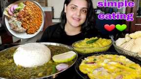 Eating Healthy And Simple Bengali Thali,Dal-chawal,Omelette,Egg,Big Bites,Eating show,Mukbang,ASMR🤤