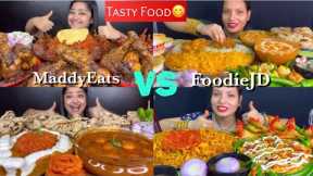 FOOD COMPILATION | ASMR INDIAN FOOD MUKBANG | MaddyEats VS FoodieJD MUKBANG VIDEOS | Eating Video😋