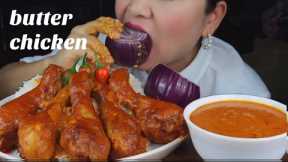 BUTTER CHICKEN cooking and eating MUKBANG/ASMR #chicken
