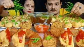 SPICY🌶🔥CHILLI 🇮🇳STREET FOOD PANI PURI SAMOSA PYAZ PAKORA MIRCHI BHAJI ALOOPAKODA CHALLENGE#food#asmr