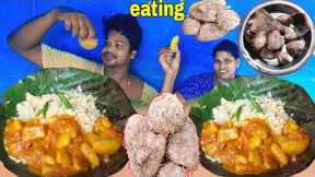 Potato nakwa curry recipe | tasty food curry with fried rice eating | mukbang big bites eating show