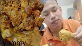 Asmr sound eating || chicken legs pics curry recipe ||Indian food eating video|| mukbang