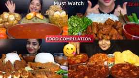 FOOD COMPILATION | INDIAN FOOD MUKBANG | FOOD EATING VIDEO | Chicken 🍗 lollipop, chicken curry 😋🤤