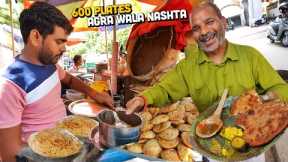 24/- Rs SHANDAR Indian Street Food Agra | Deviram Bedai, 30 type Paratha, SPICIEST Chole Kulche