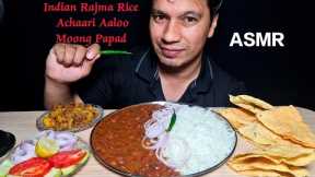 Eating Indian Food Rajma Rice ASMR || Achaari Aaloo, Moong Papad || Indian Food Eating Show