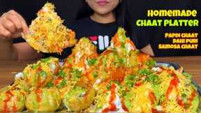 Eating Dahi Papdi Chaat, Samosa Chaat & Dahi Puri | Chaat Platter | Mukbang | ASMR | Street Food |