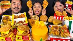 Eating Challenge Spicy🌶️Wow! Momo vs KFC Drumstick vs Mio Amore Cake | Punishment | Street Food