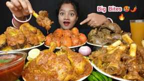 ASMR 🔥 MUTTON CURRY, CHICKEN CURRY, FISH CURRY, EGG CURRY, CHICKEN LIVER CURRY WITH LEMON RICE 😋FOOD