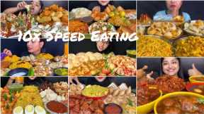 Indian Street food Eating.10x Speed Eating.Samosas Golgappe Maggie#streetfood #challenge#asmr#foodie