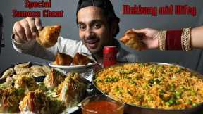 Eating Spicy Schezwan Maggi , Samosa Chaat & Momo’s | Indian Street Food Mukbang