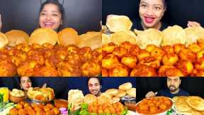 ASMR:EATING *SPICY* 50 EGG MASALA CURRY WITH PURI/LUCHI🔥*HUGE INDIAN MUKBANG SHOW*🤤