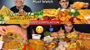 FOOD COMPILATION | INDIAN FOOD MUKBANG 😋🤤 | Eating Veg Food Mukbang | No Talking Video 😁