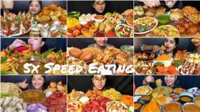 Indian Street food Eating.Ft. Indian Mukbangers Golgappa,Raj Kachori etc.#streetfood #challenge#asmr