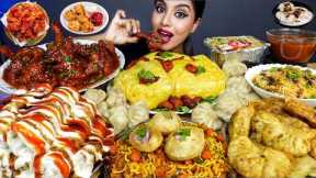 ASMR Eating Spicy Dragon Chicken Curry,Momos,Bhel Puri,Fried Rice,Egg Big Bites ASMR Eating Mukbang