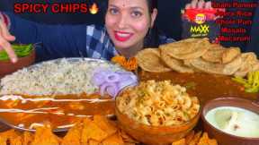 Eating Spicy🔥 Shahi Paneer, Jeera Rice, Chole Masala Puri, Soupy Macaroni, Spicy Chips | Food Show