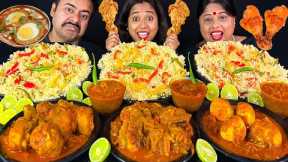 Eating Chicken Kosha, Mutton Kosha, Egg Masala Fry, Rice Big Bites | Asmr Eating Challenge | Mukbang