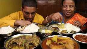ASMR Eating Indian Food Rice Dal VAJA TWO TYPE FISH CURRY/EATING SHOW/Bengali Eating Show/MUKBANG